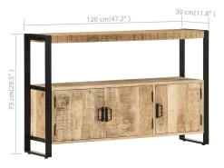 Mueble auxiliar 120x30x75 cm Madera maciza de mango