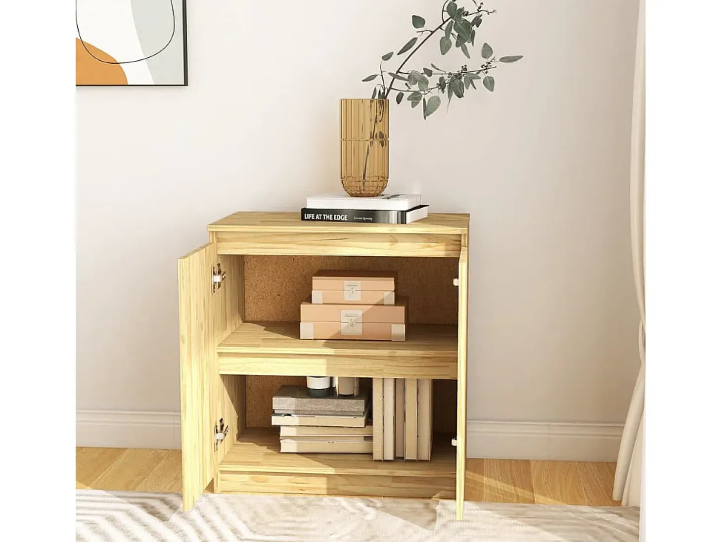 Mueble auxiliar 60x36x65 cm madera maciza de pino