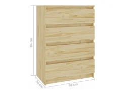 Mueble auxiliar 60x36x84 cm Madera maciza de pino