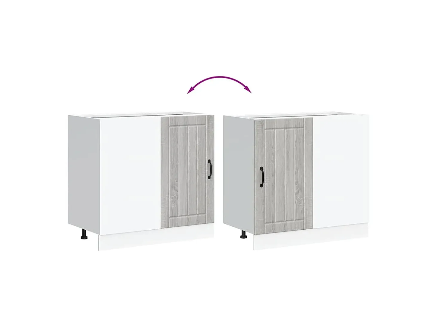 Mueble bajo de cocina Lucca madera contrachapada sonoma gris