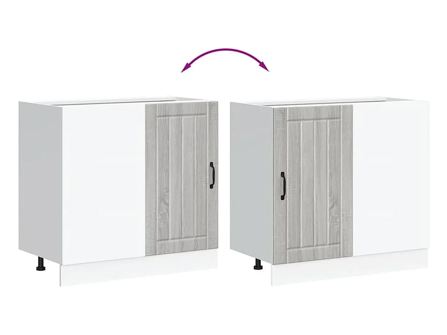 Mueble bajo de cocina Lucca madera contrachapada sonoma gris