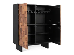 Mueble bar con madera maciza de mango y Sheezam efecto tridimensional