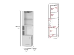 Mueble bar esquinero Syrah, con soporte para copas , 180.59 cm X 46.73 cm X 46.73 cm , Blanco