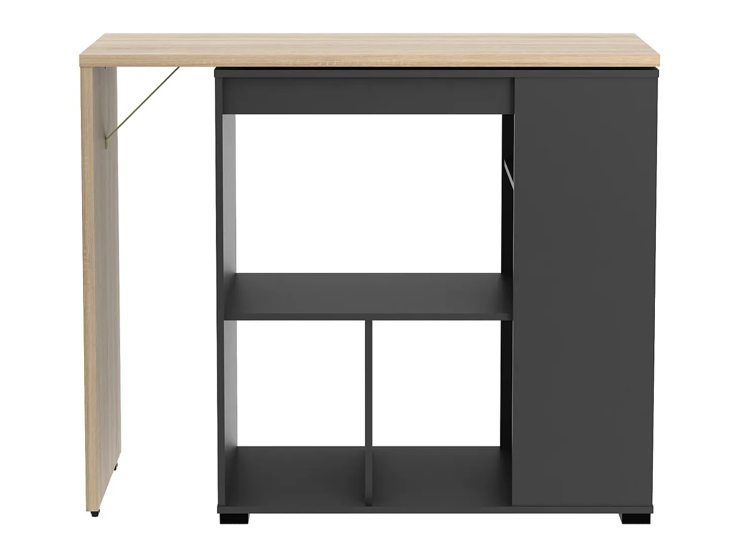 Mueble bar giratorio con almacenaje - Natural y antracita - SATURN