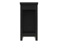 Mueble bar giratorio con 2 puertas correderas de ratán y cajón - Negro