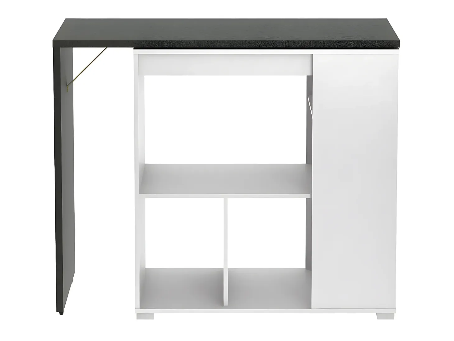 Mueble bar giratorio con almacenaje - Blanco y antracita - SATURN