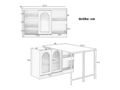 Mueble bar giratorio con 2 puertas de cristal - Tapa reversible - Blanco