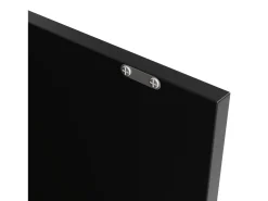 Mueble bar giratorio con 2 cajones, 1 puerta y 2 nichos, cuerpo negro con tapa chapada en madera - 138x39x104cm