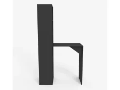 Mueble bar moderno mesa alta para taburete con estantes h109 Tanul - Negro
