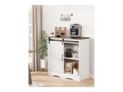 Mueble Bar para Café SucceBuy, 80 x 35 x 80 cm, 3 Niveles con Puerta Corredera