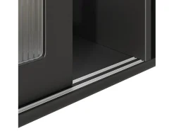 Mueble buffet con LED, 3 tiroirs, étagères réglables, MDF, negro (120x35x167 cm)