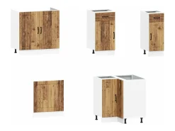 Mueble cocina Kalmar madera vieja 11 pzas madera contrachapada