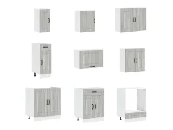 Mueble cocina Kalmar sonoma gris 14 pzas madera contrachapada