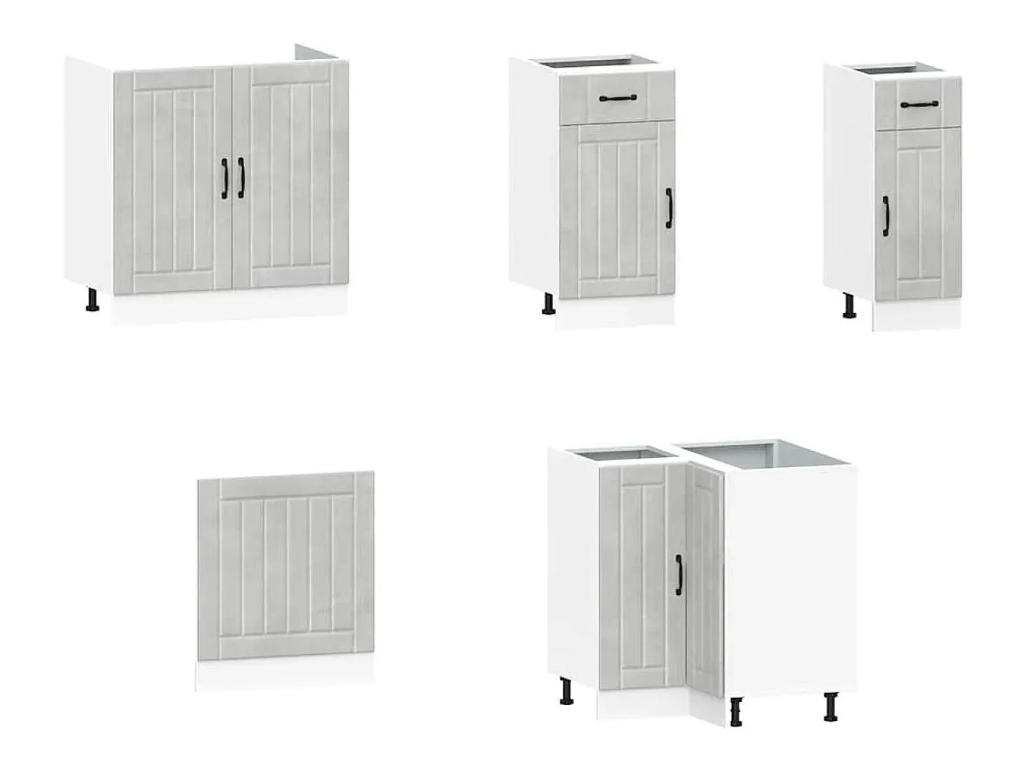 Mueble cocina Lucca gris hormigón 11 pzas madera contrachapada