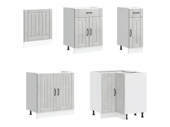Mueble cocina Lucca gris hormigón 11 pzas madera contrachapada