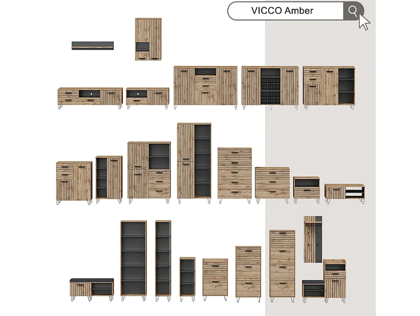 Mueble con ruedas roble dorado 50x41x88.6