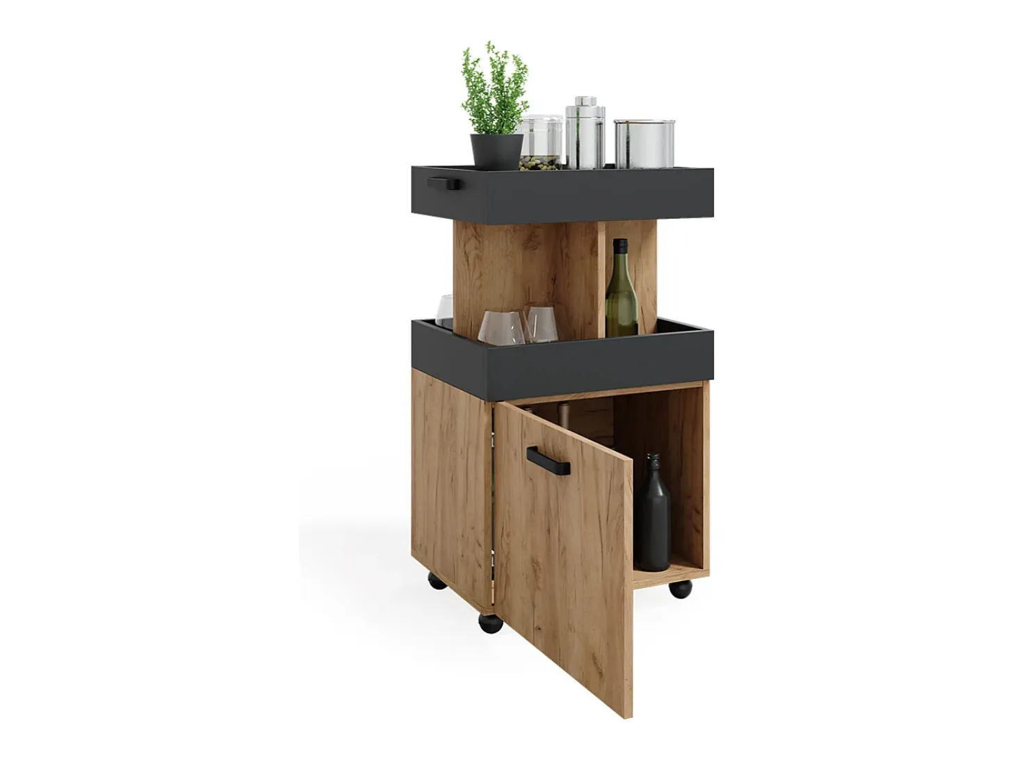 Mueble con ruedas roble dorado 50x41x88.6