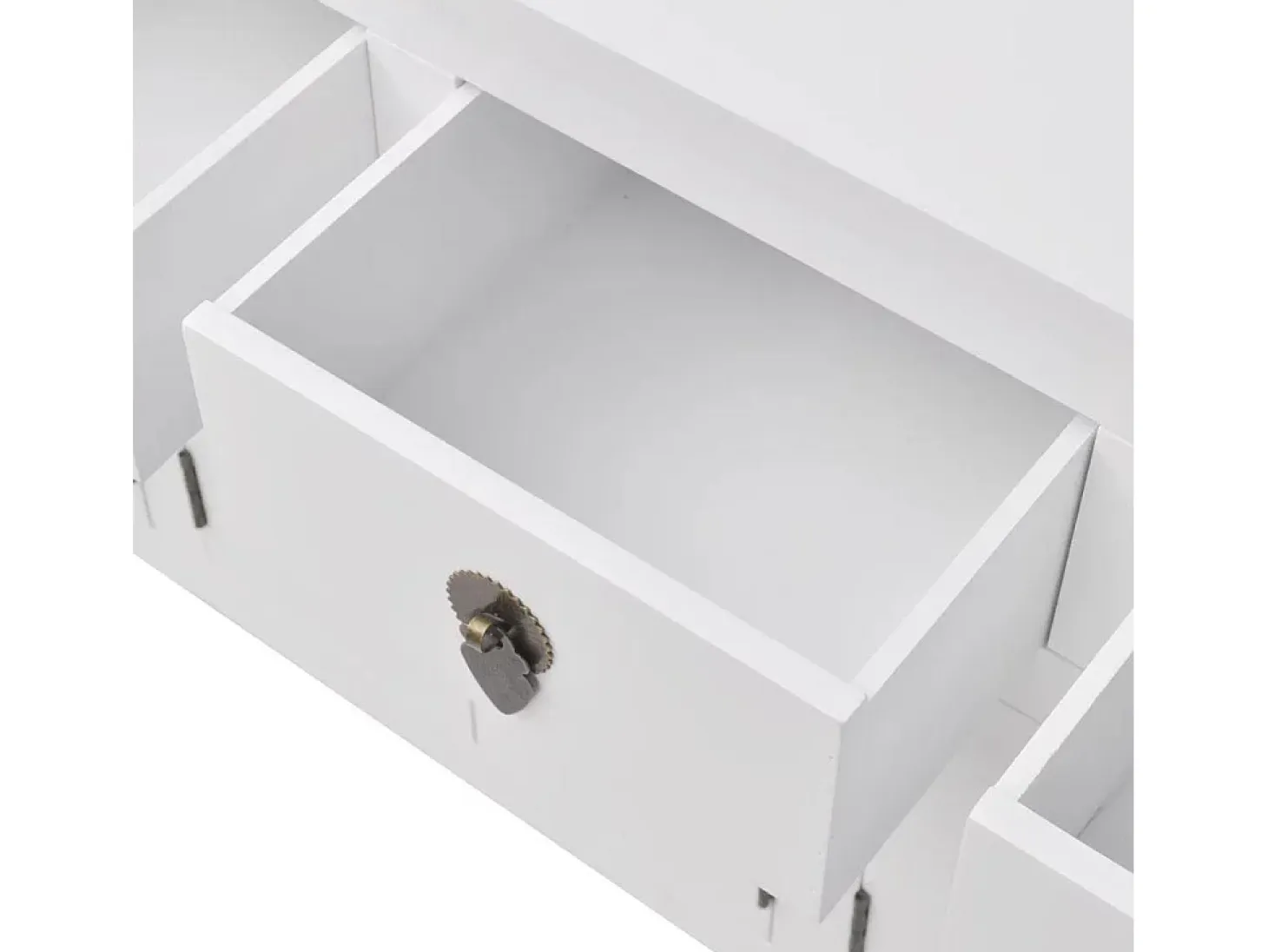 Mueble consola aparador buffet estilo chino en madera maciza blanca 4402004