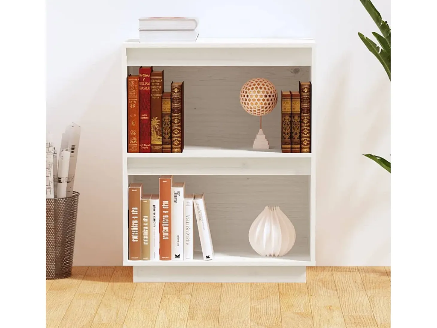 Mueble consola Blanco 60x34x75 cm Madera maciza de pino