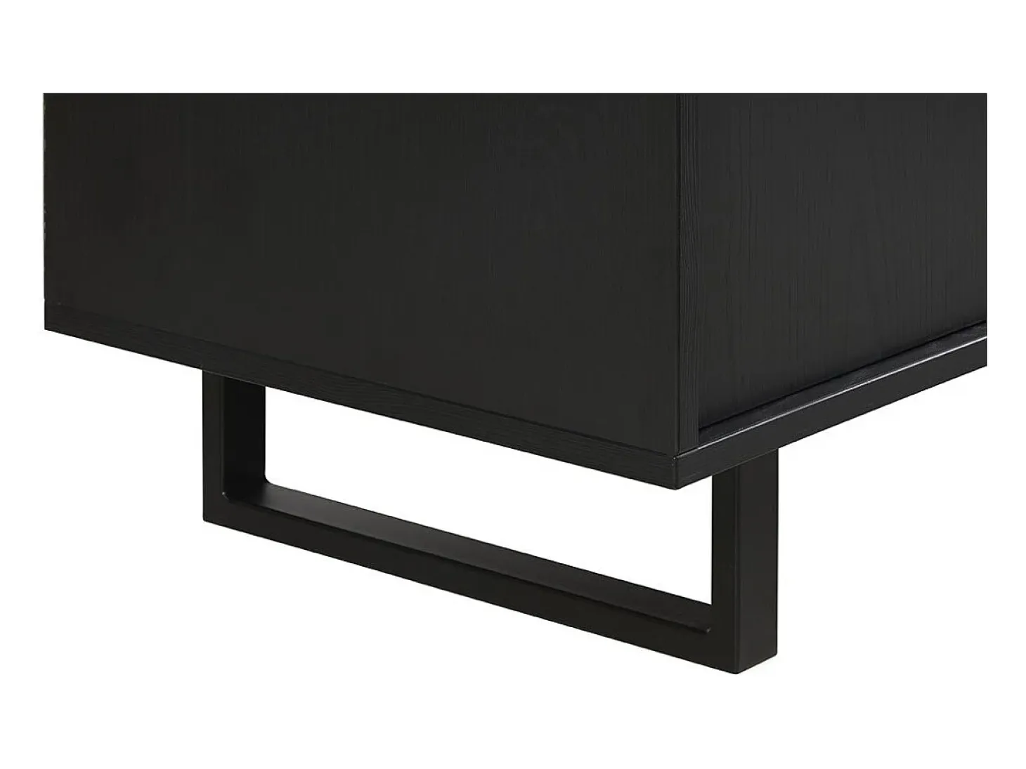 Mueble de almacenamiento XL LOFT – 3 puertas y 1 nicho – Negro y roble claro – Patas de metal – L127 x H180 x P50 cm