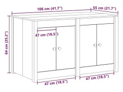 Mueble de Cocina 106 x 55 x 64 cm Madera maciza de Pino