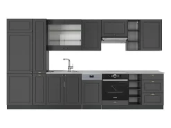 Mueble de cocina antracita-oro landhaus 355x60x81.6 fame-line