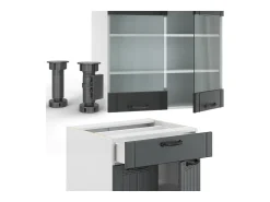 Mueble de cocina antracita casa de campo/blanco 200x60x81.6 fame-line