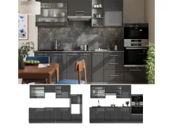 Mueble de cocina antracita alto brillo 280x60x81.6 fame-line