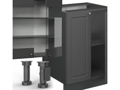 Mueble de cocina antracita-oro landhaus 300x46x81.6 fame-line