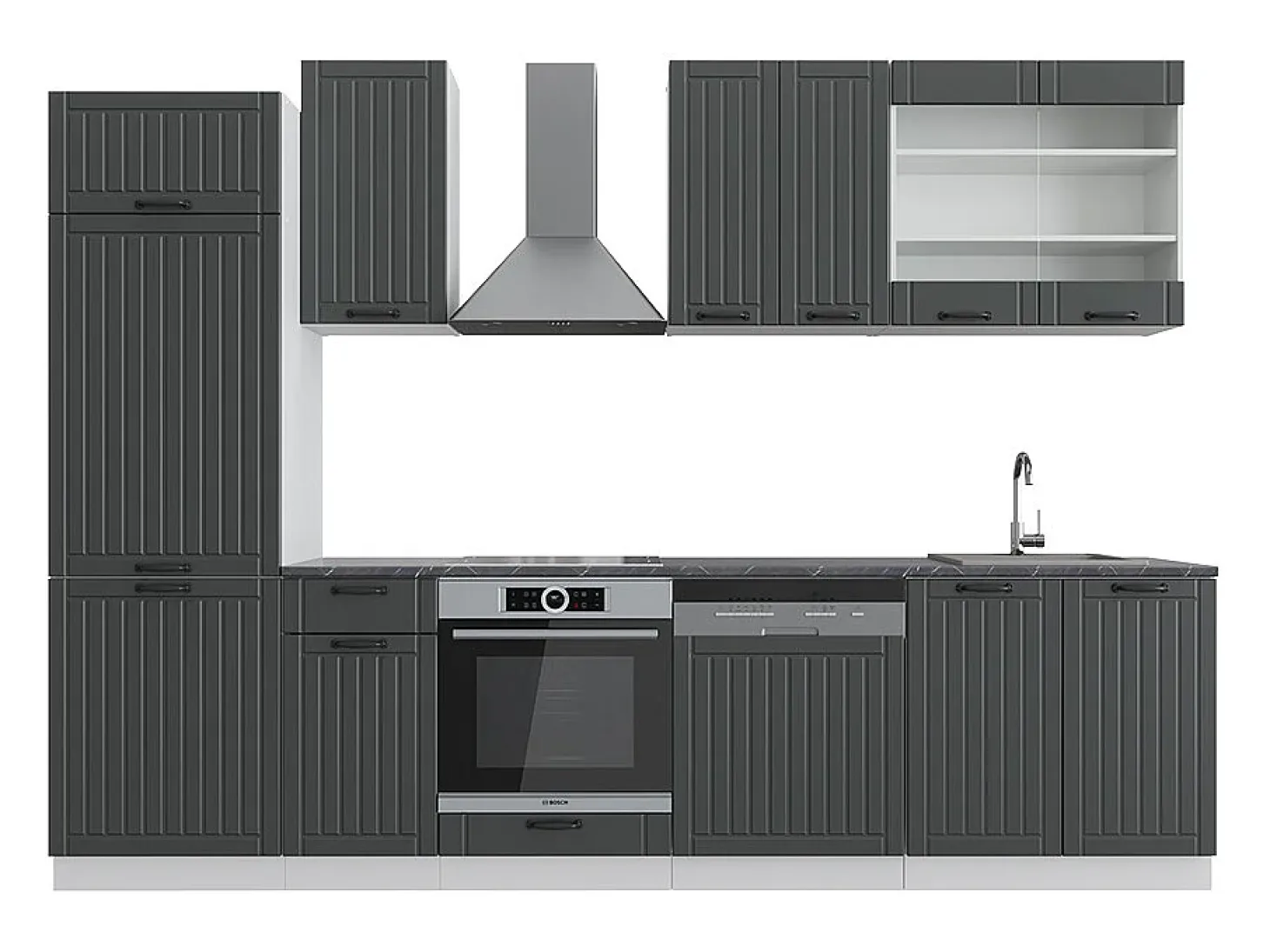 Mueble de cocina antracita casa de campo/blanco 300x60x81.6 fame-line
