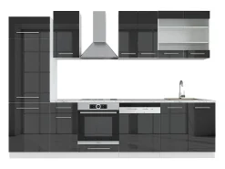 Mueble de cocina antracita brillo intenso/blanco 300x60x81.6 fame-line