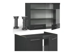 Mueble de cocina antracita alto brillo 200x46x81.6 fame-line