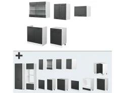 Mueble de cocina antracita casa de campo/blanco 200x60x81.6 r-line
