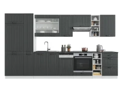 Mueble de cocina antracita casa de campo/blanco 355x60x81.6 fame-line