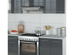 Mueble de cocina antracita brillo intenso/blanco 240x60x81.6 raul