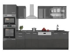 Mueble de cocina antracita brillo intenso/antracita 300x60x81.6 r-line