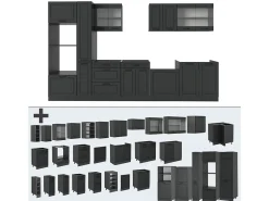 Mueble de cocina antracita casa de campo/antracita 350x46x81.6 r-line
