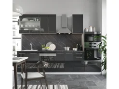 Mueble de cocina antracita brillo intenso/blanco 300x60x81.6 fame-line