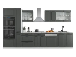 Mueble de cocina antracita casa de campo/blanco 350x46x81.6 r-line