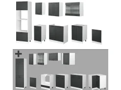Mueble de cocina antracita casa de campo/blanco 300x60x81.6 r-line