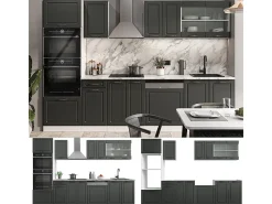 Mueble de cocina antracita casa de campo/blanco 300x60x81.6 r-line