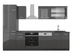 Mueble de cocina antracita brillo intenso/antracita 300x60x81.6 r-line
