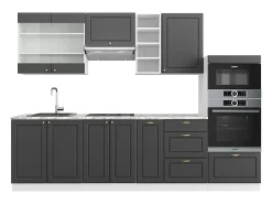 Mueble de cocina antracita-oro/blanco 280x60x81.6 fame-line