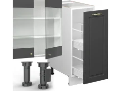 Mueble de cocina antracita-oro/blanco 280x60x81.6 fame-line