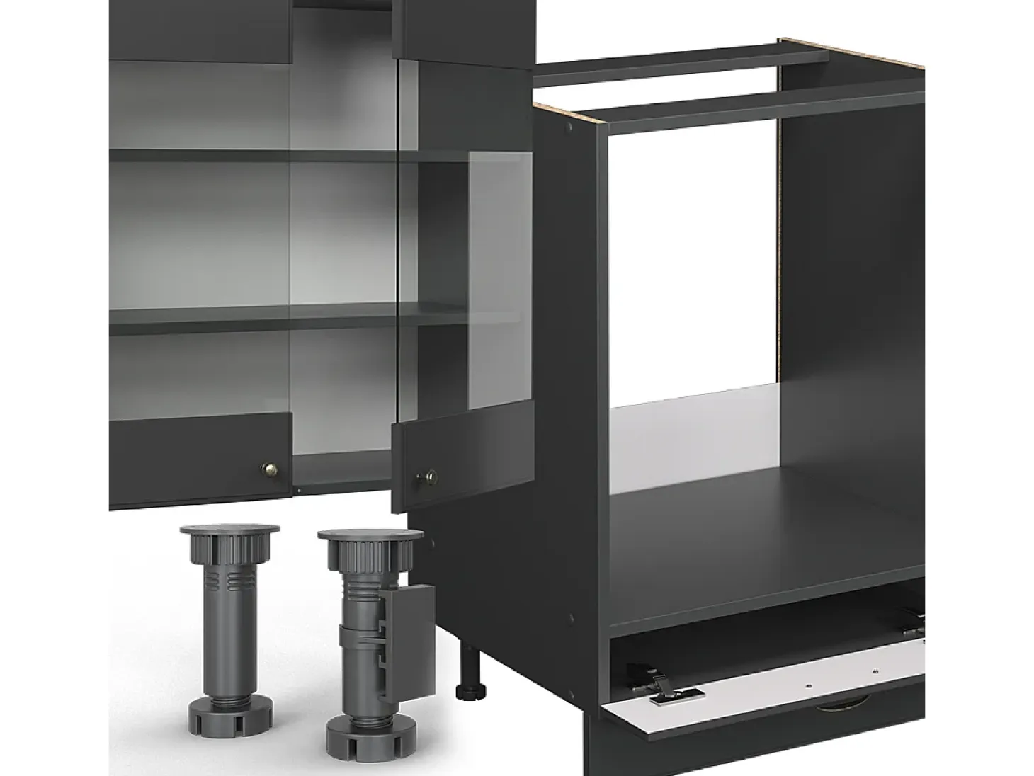 Mueble de cocina antracita-oro landhaus 300x60x81.6 fame-line