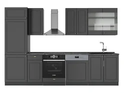 Mueble de cocina antracita-oro landhaus 300x60x81.6 fame-line
