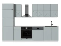 Mueble de cocina azul claro-gris-blanco 300x60x81.6 fame-line