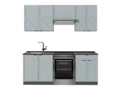 Mueble de cocina azul claro/gris antracita 200x60x81.6 fame-line