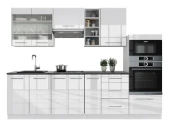 Mueble de cocina blanco alto brillo/blanco 280x46x81.6 fame-line
