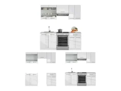 Mueble de cocina blanco alto brillo/blanco 200x60x81.6 fame-line